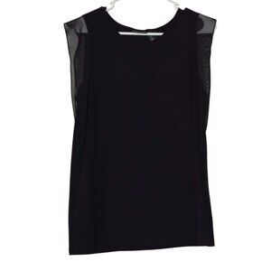 Tahari Women's Black Sleeveless Blouse Shirt Top Size Large